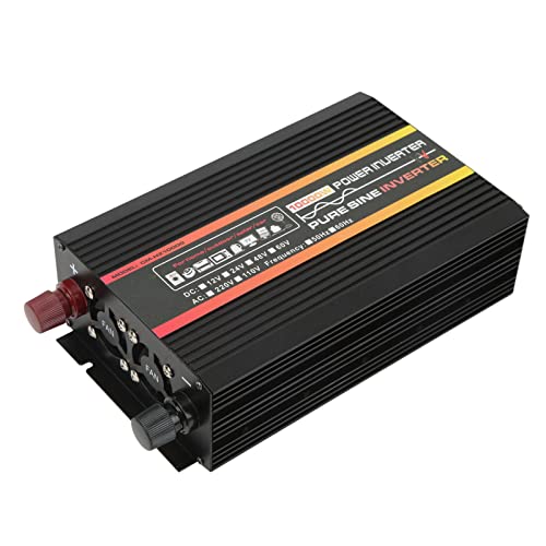 Pure Sinus Aluminiumlegierung 1500W Solar -Wechselrichter, Cars RVS -Boote Yachten, LED -Display Grünes Roter Arbeitslicht für Sonnenkollektoren (DC60V) von SUPYINI