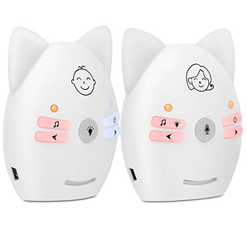 Tragbarer Zwei-Wege-Audio-Babyphone mit Drahtloser Verschlüsselung, Nachtlicht und Musikfunktion für Säuglinge (Sprachmonitor) von SUPYINI