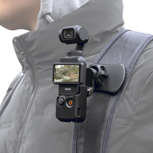 SUREWO 360° drehbare Rucksackgurt-Halterung, Schnellclip-Klemmhalter mit erweiterbarem Rahmen, kompatibel mit DJI Osmo Pocket 3 von SUREWO