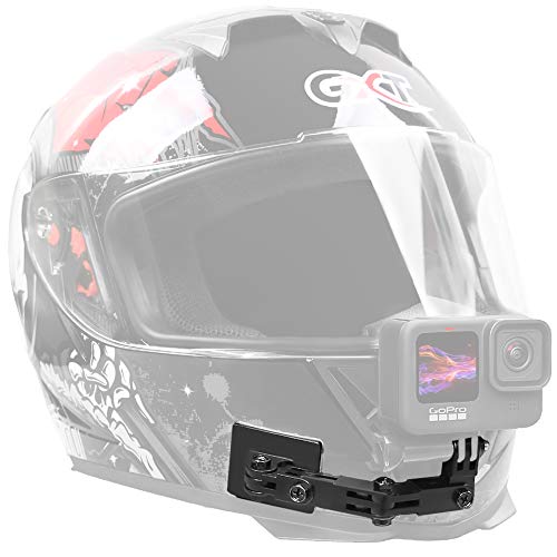 SUREWO Aluminium Motorrad helmhalterung für GoPro Hero 13/12/11/10/9/8/7 / (2018) / 6/5 Schwarz, DJI Osmo Action 5 Pro 4 3 2,APEMAN/Crosstour/AKASO/Victure/COOAU/Campark von SUREWO