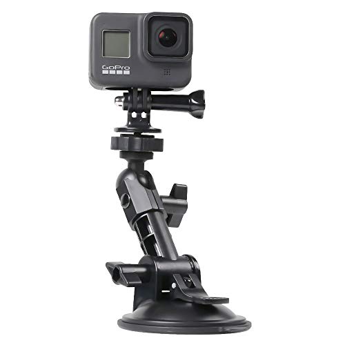 SUREWO Auto-Saugnapfhalterung für GoPro Hero 9 8 7 6 5 4, schwarz, Boote, Fahrzeug-Windschutzscheibe & Fensterkamera-Halterung, DJI Osmo Action, XiaoMi YI und den meisten Action-Kameras von SUREWO