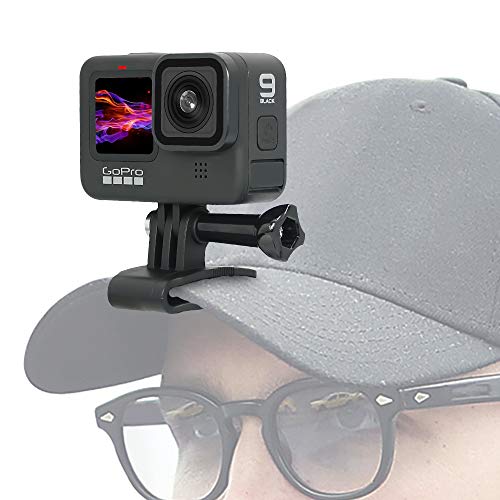 SUREWO Baseballmütze Cliphalterung Baseballkappenklemme Schnellspannhalterung Kompatibel mit GoPro Hero 12 11 10 9 8 7 6 5 Schwarz, DJI Osmo Action 2, Campark und den meisten Action-Kameras von SUREWO