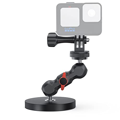 SUREWO Magnetische Kamerahalterung mit Mini Universal Kopf, Magnetische Halterung mit 1/4"-20 Gewinde Kompatibel mit GoPro Hero 13 12 11 10 9 8 7 6 5 Black,DJI Osmo Action 5 Pro/4/3,Crosstour/Campark von SUREWO