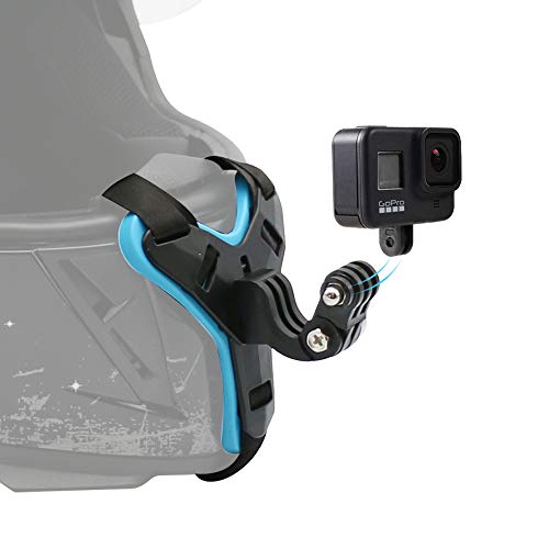 SUREWO Motorradhelm-Kinnriemenhalterung für GoPro Hero 13/12/11/10/9/8/7/(2018)/6/5 schwarz, DJI Osmo Action 5 Pro/4/3/2, Insta360 ONE R, Akaso/Campark/YI und mehr von SUREWO