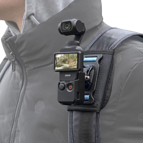 SUREWO Osmo Pocket 3 Rucksackhalterung, Taschengürtel, Schultergurt, Halterung mit verlängertem Rand, kompatibel mit DJI Osmo Pocket 3 von SUREWO