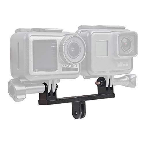 Surewo Doppel-Adapter aus Aluminium, kompatibel mit GoPro Hero 13 12 11 10 9 8 7 6 5 Schwarz, Apeman Akaso DJI Omso Action 5 Pro/4/3 und mehr von SUREWO
