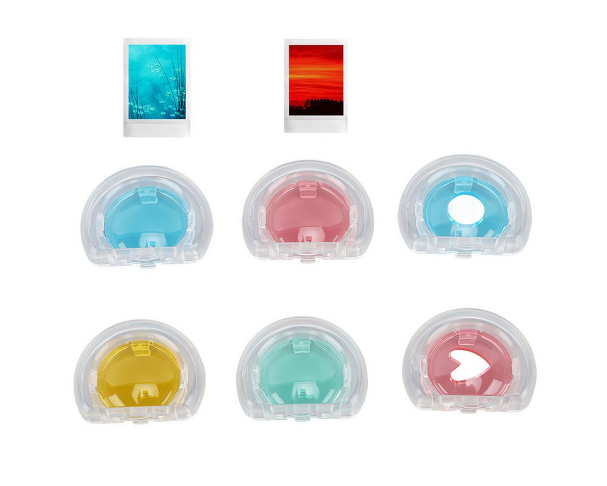 SURFOU 6er Kamera-Farbfilter-Set für Mini 12 – Nahaufnahme & Farbeffekte Schutzfilter (2 Hohlfilter (blau rund, rot herzförmig) von SURFOU