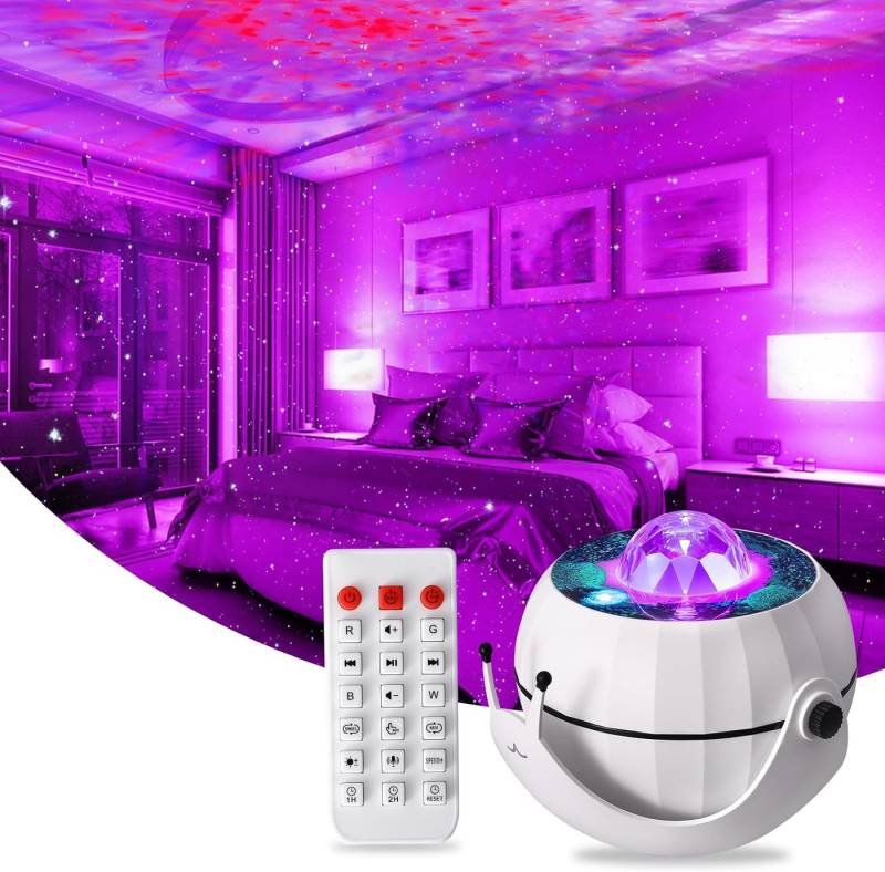 SURFOU Diaprojektor LED Sternenhimmel Projektor, Schnecke Galaxy Projector für Kinder, Projektor Licht Hi-Fi Bluetooth für Kinder Baby Party Dekoration von SURFOU