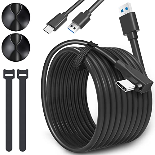 SURFOU Link Kabel Kompatibel mit Quest 2, [2-Pack 6M+1M] USB 3.0 auf USB C 5Gbps Hochgeschwindigkeits Datenübertragungs Ladekabel Typ C 90 Grad für Quest 2, VR Headset und Gaming PC von SURFOU