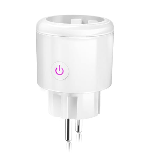 SURFOU WLAN Steckdose mit Strommessgerät, Smart Home Zeitschaltuhr Steckdose, 2.4 GHz WiFi Smart Plug Funktioniert mit Alexa, Google Home, Sprachsteuerung, Fernzugriff, Kein Hub Notwendig von SURFOU