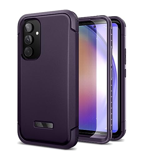 SURITCH Bumper Hülle für Samsung Galaxy A54 5G, 360 Grad Schutzhülle mit Eingebautem Displayschutz Militärqualität Handyhülle für Samsung Galaxy A54 5G 6.4''(dunkelviolett) von SURITCH