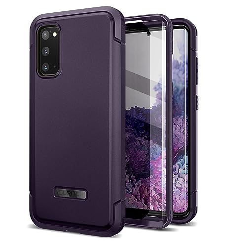 SURITCH Bumper Hülle für Samsung Galaxy S20, 360 Grad Schutzhülle mit Eingebautem Displayschutz Militärqualität Handyhülle mit doppeltem Frontrahmen für Samsung Galaxy S20 6.2''(dunkelviolett) von SURITCH