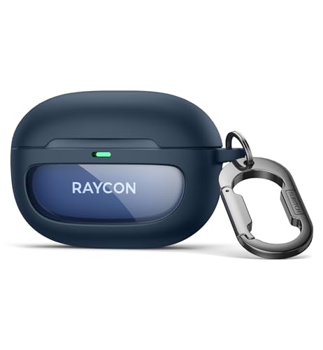 SURITCH Hülle Kompatibel mit Raycon Everyday Ohrhörer (2024 Ausgabe),Stoßfest Magnetisch Schutzhülle mit Magnetisches Schloss & Karabiner & Schlüsselbund & Unterstützt drahtloses Laden, Blau von SURITCH