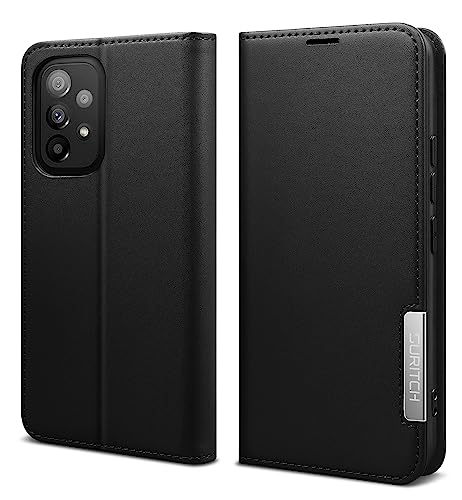 SURITCH Hülle für Samsung Galaxy A53, Schutzhülle/Klapphülle Flip Leder Hülle Stoßfeste Tasche mit Standfunktion Handyhülle mit Kartenfächer Magnetverschlüsse für Samsung Galaxy A53 5G(Schwarz) von SURITCH