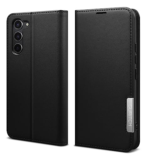 SURITCH Hülle für Samsung Galaxy S23, Schutzhülle/Klapphülle Flip Leder Hülle Stoßfeste Tasche mit Standfunktion Handyhülle mit Kartenfächer Magnetverschlüsse für Samsung Galaxy S23 5G(Schwarz) von SURITCH