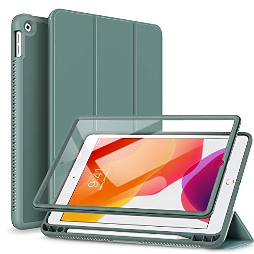 SURITCH Leichte Schutzhülle für iPad 9./8./7. Generation/iPad 10,2 Zoll, integrierter Displayschutz, Stifthalter, Auto Sleep/Wake-Funktion, faltbar, Grün von SURITCH