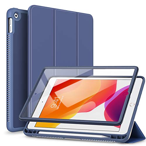 SURITCH Hülle für iPad 10,2 Hülle (iPad 9./8./7. Generation) Schutzhülle mit Eingebaut Displayschutz und Pencil Halter Case mit Ständer Funktion und Auto Schlafen/Wachen für iPad 10.2 Zoll-Navy Blau von SURITCH