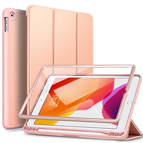 SURITCH Hülle für iPad 10,2 Hülle (iPad 9./8./7. Generation) Schutzhülle mit Eingebaut Displayschutz und Pencil Halter Case mit Ständer Funktion und Auto Schlafen/Wachen für iPad 10.2 Zoll-Rosé Gold von SURITCH