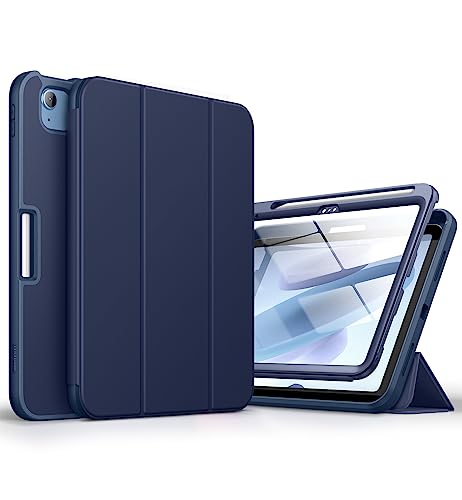 SURITCH Hülle für iPad 10. Generation 2022, iPad 10,9 Hülle mit Eingebaut Displayschutz und Pencil Halter Case mit Ständer Funktion und Auto Schlafen/Wachen Schutzhülle für iPad 10,9 Zoll (Blau) von SURITCH