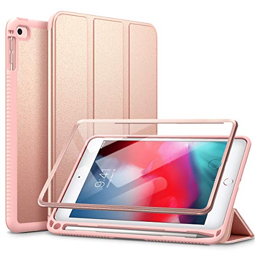 SURITCH Hülle für iPad Mini 5 und iPad Mini 4 Schutzhülle mit Eingebaut Displayschutz und Pencil Halter Case mit Ständer Funktion und Auto Schlaf/Aufwachfunktion für iPad Mini 7.9" 2019 - Rosé Gold von SURITCH