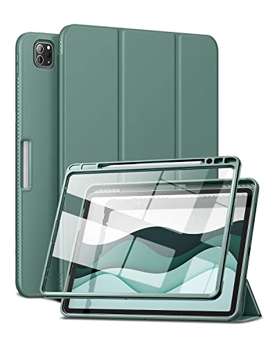 SURITCH Hülle für iPad Pro 12.9 Zoll(6./5./4./3.Generation) 2022/2021/2020/2018 Schutzhülle Front und Rückenschutz mit Stifthalter und Auto Schlafen/Wachen Leder Ständer für iPad Pro 12.9-Grün von SURITCH