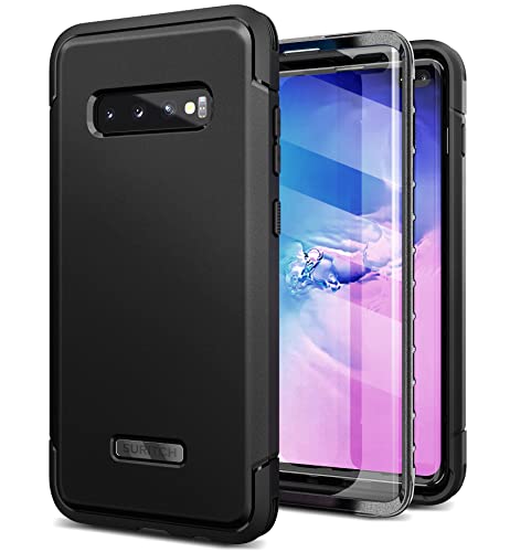 SURITCH Kompatibel mit Samsung Galaxy S10 Plus Hülle 360 Grad Hüllen mit Integriertem Displayschutz Komplettschutz Handyhülle Schutzhülle für Samsung Galaxy S10 Plus 6,4 Zoll(Schwarz) von SURITCH