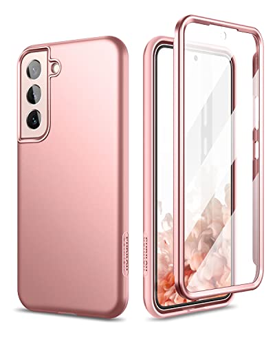 SURITCH Kompatibel mit Samsung Galaxy S22 Plus Hülle 360 Grad Hüllen mit Integriertem Displayschutz Komplettschutz Handyhülle Schutzhülle für Samsung Galaxy S22 Plus 5G 6.6 Zoll (Rosé Gold) von SURITCH