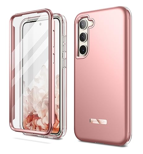 SURITCH Kompatibel mit Samsung Galaxy S23 Hülle Handyhülle mit Integriertem Displayschutz 360 Grad Komplettschutz Schutzhülle für Samsung Galaxy S23 6.1"(Rosé Gold) von SURITCH