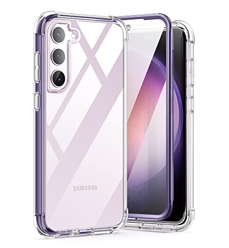 SURITCH Kompatibel mit Samsung Galaxy S23 Plus Hülle Schutzhülle 360° Stoßfest Transparent Front Und Rückenschutz Handyhülle TPU Bumper Eingebautem Displayschutz für Samsung Galaxy S23 Plus-Lila von SURITCH