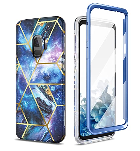 SURITCH Kompatibel mit Samsung Galaxy S9 Hülle Silikon Komplettschutz Handyhülle 360 Grad Hüllen mit Integriertem Displayschutz Schutzhülle für Samsung Galaxy S9 (blau) von SURITCH