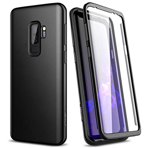 SURITCH Kompatibel mit Samsung Galaxy S9 Plus 360 Grad Hüllen mit Integriertem Displayschutz Silikon Komplettschutz Handyhülle Schutzhülle für Samsung Galaxy S9 Plus Schwarz von SURITCH