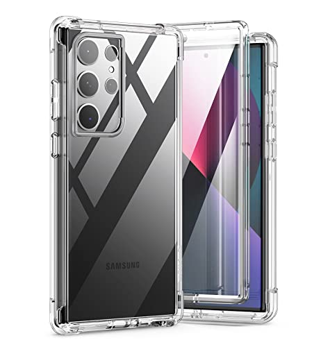 SURITCH Kompatibel mit Samsung S23 Ultra Hülle Schutzhülle 360° Stoßfest Transparent Front Und Rückenschutz Handyhülle TPU Bumper Eingebautem Displayschutz für Samsung Galaxy S23 Ultra-Transparent SURITCH Kompatibel mit Samsung S23 Ultra Hülle Schutzhülle 360° Stoßfest Transparent Front Und Rückenschutz Handyhülle TPU Bumper Eingebautem Displayschutz für Samsung Galaxy S23 Ultra-Transparent von SURITCH