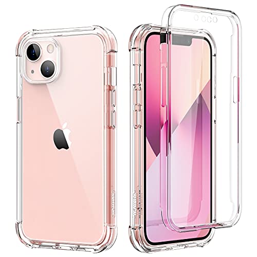 SURITCH Kompatibel mit iPhone 13 Hülle Schutzhülle 360° Stoßfest Transparent Front Und Rückenschutz Handyhülle TPU Bumper Eingebautem Displayschutz für iPhone 13 6,1 Zoll (Klar) von SURITCH