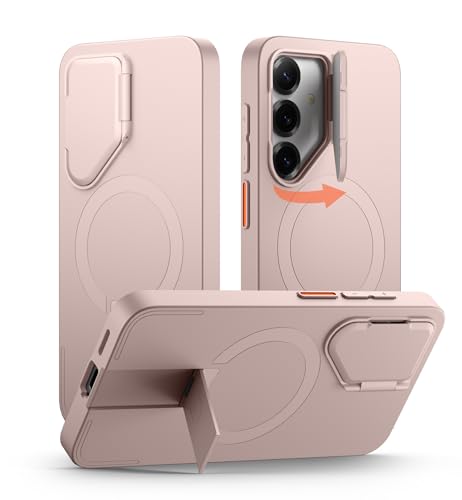 SURITCH Magnetisch Hülle Kompatibel mit Samsung Galaxy S25 Plus 5G Handyhülle mit Metall Ständer & Kameraschutz Stoßfest Schutzhülle Kratzfest Case für Galaxy S25 Plus (Rosa) von SURITCH
