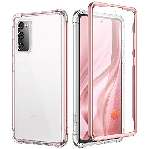 SURITCH für Samsung S20 FE Hülle Schutzhülle 360° Stoßfest Transparent Front Und Rückenschutz Handyhülle mit Kameraschutz TPU Bumper Eingebautem Displayschutz für Samsung Galaxy S20 FE 6,5"(Roségold) von SURITCH