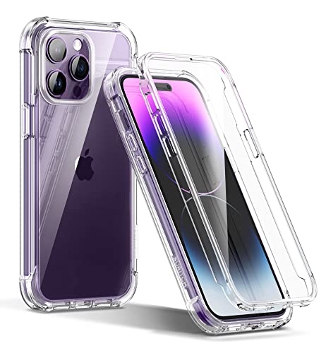 SURITCH für iPhone 14 Pro Max Hülle komplett Schutzhülle 360° Stoßfest Transparent Front Und Rückenschutz Handyhülle TPU Bumper Eingebautem Displayschutz für iPhone 14 Pro Max 6,7” (Klar) von SURITCH