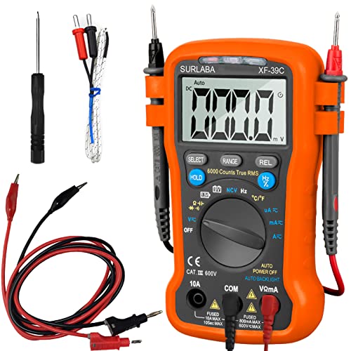 SURLABA Smart Digital Multimeter, AC DC Spannung Amperemeter 600V, NCV Multi Tester mit Volt Amp Ohm Kontinuität Kapazität Widerstand Diode/hFE Test für Auto, Haus, Industrie SURLABA Smart Digital Multimeter, AC DC Spannung Amperemeter 600V, NCV Multi Tester mit Volt Amp Ohm Kontinuität Kapazität Widerstand Diode/hFE Test für Auto, Haus, Industrie von SURLABA