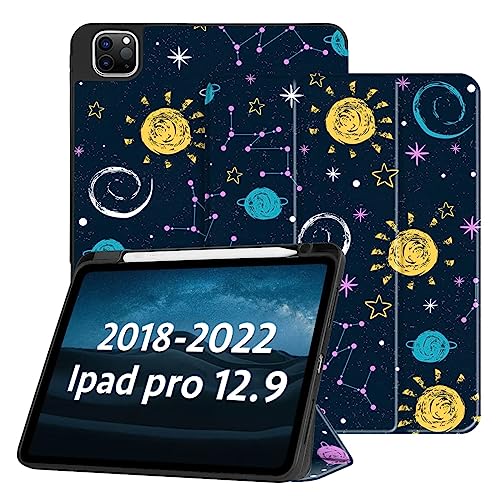 SUROCASE Schutzhülle für iPad Pro 12,9 Zoll 2022 (6. Generation)/2021 (5. Generation) mit Stifthalter [unterstützt iPad 2. Bleistiftladen], Ständer Smart Case mit automatischer Wake/Sleep für iPad Pro von SUROCASE