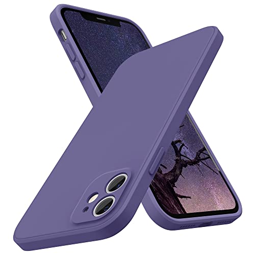 SURPHY Hülle Kompatibel mit iPhone 11 Hülle Silikon, Handyhülle iPhone 11 6,1 Zoll, Flache Kante Silikon Case für iPhone 11 6,1 Zoll Silikon Slim Dünn Protective Case Schutzhülle, Iris violett von SURPHY