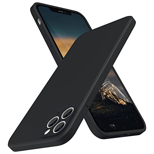 SURPHY Hülle Kompatibel mit iPhone 11 Pro Max Hülle, iPhone 11 Pro Max Hülle Silikon, Flache Kante Silikon Handyhülle für iPhone 11 Pro Max 6,5 Zoll Silikon Slim Dünn Case Schutzhülle, Schwarz von SURPHY