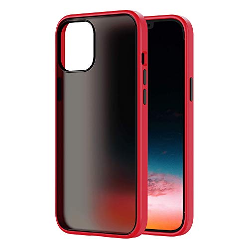 SURPHY Hülle Kompatibel mit iPhone 12 Pro Max Hülle Matte, iPhone 12 Pro Max Handyhülle 6,7 Zoll, Matt iPhone 12 Pro Max Hülle Durchscheinend Shockproof Hülle für iPhone 12 Pro Max 6,7 Zoll, Rot von SURPHY