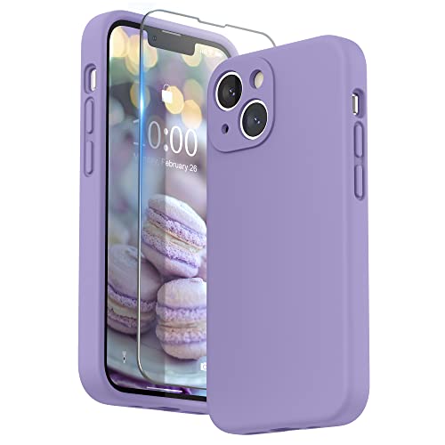 SURPHY Hülle Kompatibel mit iPhone 13 Mini Hülle Silikon mit Displayschutzfolie, Handyhülle iPhone 13 Mini Case mit Kameraschutz, iPhone 13 Mini Hülle Schutzhülle 5,4 Zoll 2021 (Lila) von SURPHY