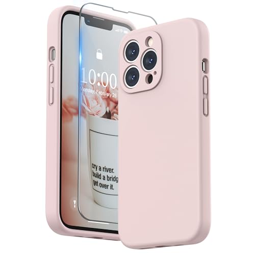 SURPHY Hülle Kompatibel mit iPhone 13 Pro Hülle Silikon mit Displayschutzfolie, Handyhülle iPhone 13 Pro Case mit Kameraschutz, iPhone 13 Pro Hülle Schutzhülle 6,1 Zoll 2021, Sandrosa SURPHY Hülle Kompatibel mit iPhone 13 Pro Hülle Silikon mit Displayschutzfolie, Handyhülle iPhone 13 Pro Case mit Kameraschutz, iPhone 13 Pro Hülle Schutzhülle 6,1 Zoll 2021, Sandrosa von SURPHY