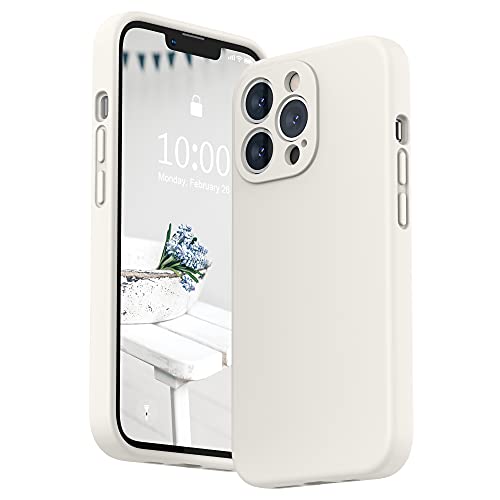 SURPHY Hülle Kompatibel mit iPhone 13 Pro Hülle Silikon mit Displayschutzfolie, Handyhülle iPhone 13 Pro Case mit Kameraschutz, iPhone 13 Pro Hülle Schutzhülle 6,1 Zoll 2021, Weiß von SURPHY