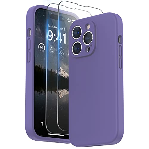 SURPHY Hülle Kompatibel mit iPhone 14 Pro Max Hülle Silikon mit Displayschutzfolie, iPhone 14 Pro Max Case mit Kameraschutz, Handyhülle iPhone 14 Pro Max Schutzhülle 6,7 Zoll 2022, Iris violett von SURPHY