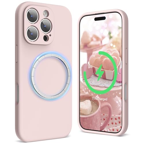 SURPHY für iPhone 16 pro max Hülle Silikon für MagSafe 6,9" mit Voll Kameraschutz, Stoßfest Handyhülle iPhone 16 pro max Case aus Premium Silikon Magnetische Alles Zubehör, Sandrosa SURPHY für iPhone 16 pro max Hülle Silikon für MagSafe 6,9" mit Voll Kameraschutz, Stoßfest Handyhülle iPhone 16 pro max Case aus Premium Silikon Magnetische Alles Zubehör, Sandrosa von SURPHY
