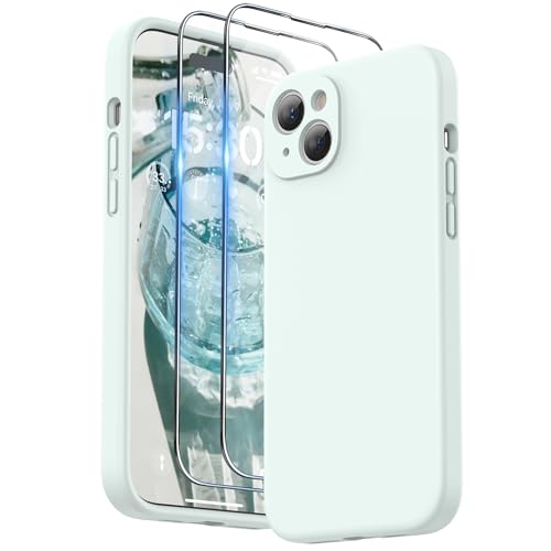 SURPHY für iPhone 15 Plus Hülle Silikon mit Band & Displayschutzfolie 6,7" 2023, Handyhülle iPhone 15 Plus Case mit Kameraschutz, iPhone 15 Plus Schutzhülle, Blassmint SURPHY für iPhone 15 Plus Hülle Silikon mit Band & Displayschutzfolie 6,7" 2023, Handyhülle iPhone 15 Plus Case mit Kameraschutz, iPhone 15 Plus Schutzhülle, Blassmint von SURPHY