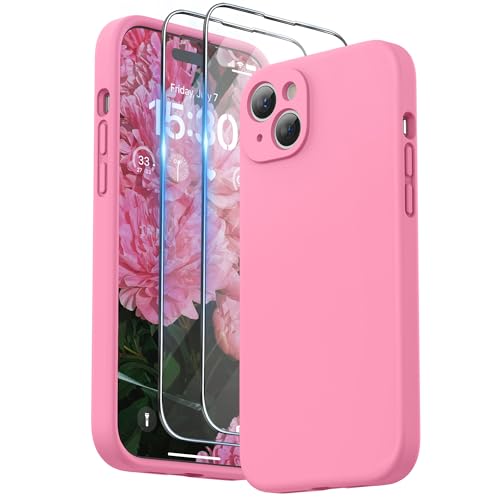 SURPHY für iPhone 15 Plus Hülle Silikon mit Band & Displayschutzfolie 6,7" 2023, Handyhülle iPhone 15 Plus Case mit Kameraschutz, iPhone 15 Plus Schutzhülle, Pink SURPHY für iPhone 15 Plus Hülle Silikon mit Band & Displayschutzfolie 6,7" 2023, Handyhülle iPhone 15 Plus Case mit Kameraschutz, iPhone 15 Plus Schutzhülle, Pink von SURPHY