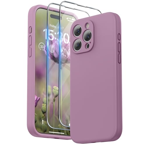 SURPHY für iPhone 15 Pro Max Hülle Silikon mit Band & Displayschutzfolie 6,7" 2023, Handyhülle iPhone 15 Pro Max Case mit Kameraschutz, iPhone 15 Pro Max Schutzhülle, Flieder Lila SURPHY für iPhone 15 Pro Max Hülle Silikon mit Band & Displayschutzfolie 6,7" 2023, Handyhülle iPhone 15 Pro Max Case mit Kameraschutz, iPhone 15 Pro Max Schutzhülle, Flieder Lila von SURPHY
