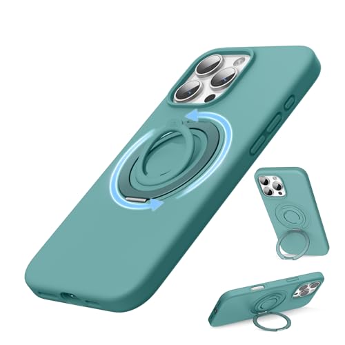 SURPHY für iPhone 16 Pro Max Hülle Silikon für MagSafe mit 360° Unsichtbarer Ständer & Silikon Ring, Stoßfeste Kratzfeste Handyhülle iPhone 16 Pro Max Case 6,9" Erhöhter Randschutz, Grün SURPHY für iPhone 16 Pro Max Hülle Silikon für MagSafe mit 360° Unsichtbarer Ständer & Silikon Ring, Stoßfeste Kratzfeste Handyhülle iPhone 16 Pro Max Case 6,9" Erhöhter Randschutz, Grün von SURPHY